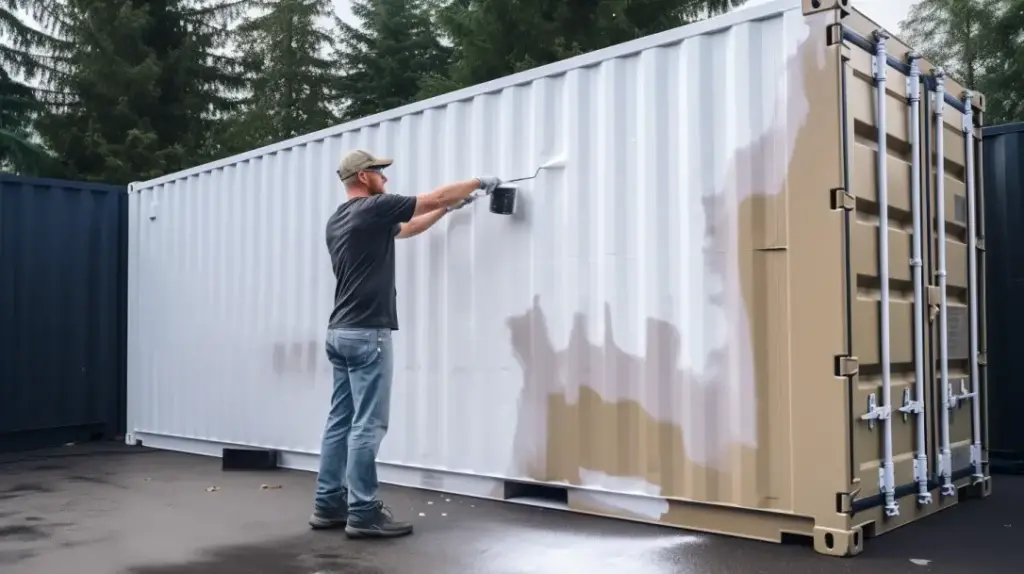 Painting a shipping container 2 | shipping containers for sale Painting a shipping container