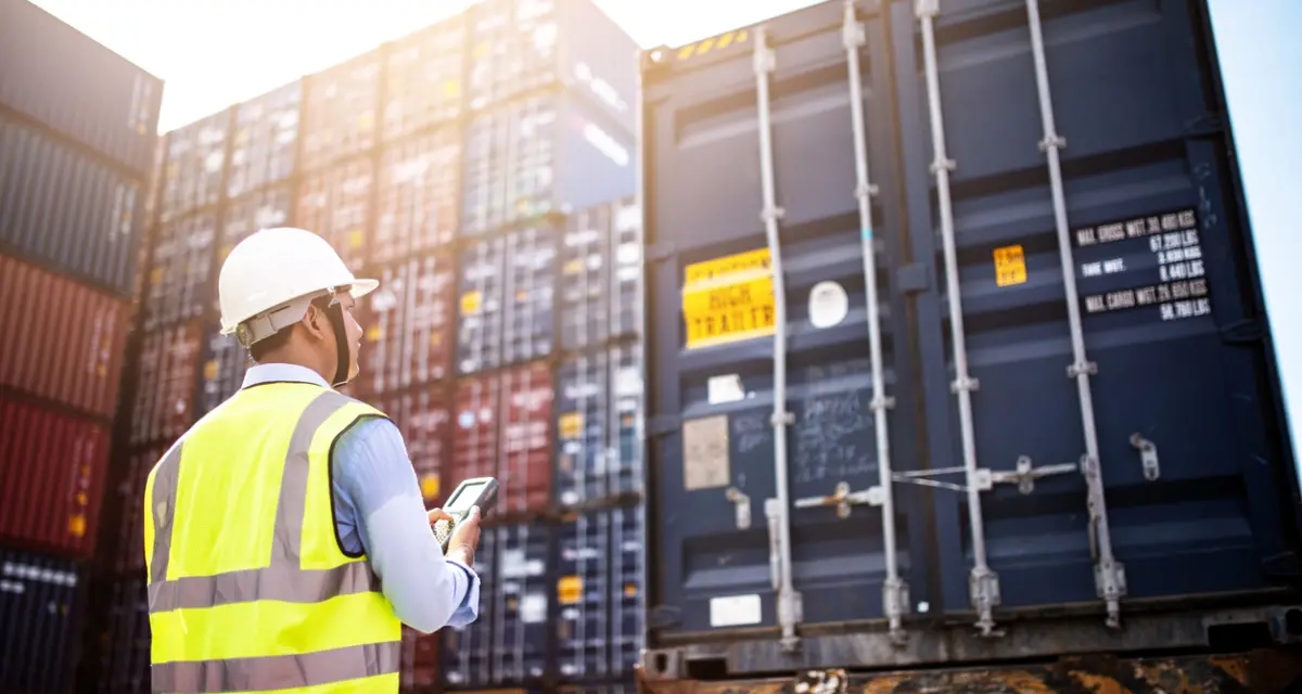 Foreman control loading containers box from cargo freight ship for import export foreman control industrial container cargo freight ship logistic concept | shipping containers for sale Shipping Container Weight