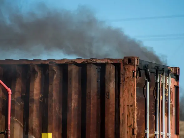 Shipping container in flame | shipping containers for sale Shipping Container Fire