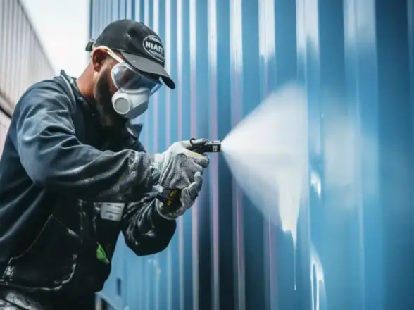 Painting a shipping container 1 | shipping containers for sale Painting a shipping container